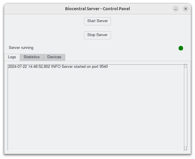 Biocentral Server Control Panel